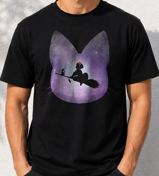 Camiseta Delivery Service – Kiki de Studio Ghibli (negra)