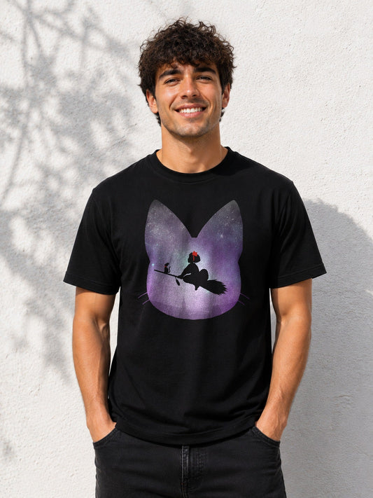 Camiseta Delivery Service – Kiki de Studio Ghibli (negra)