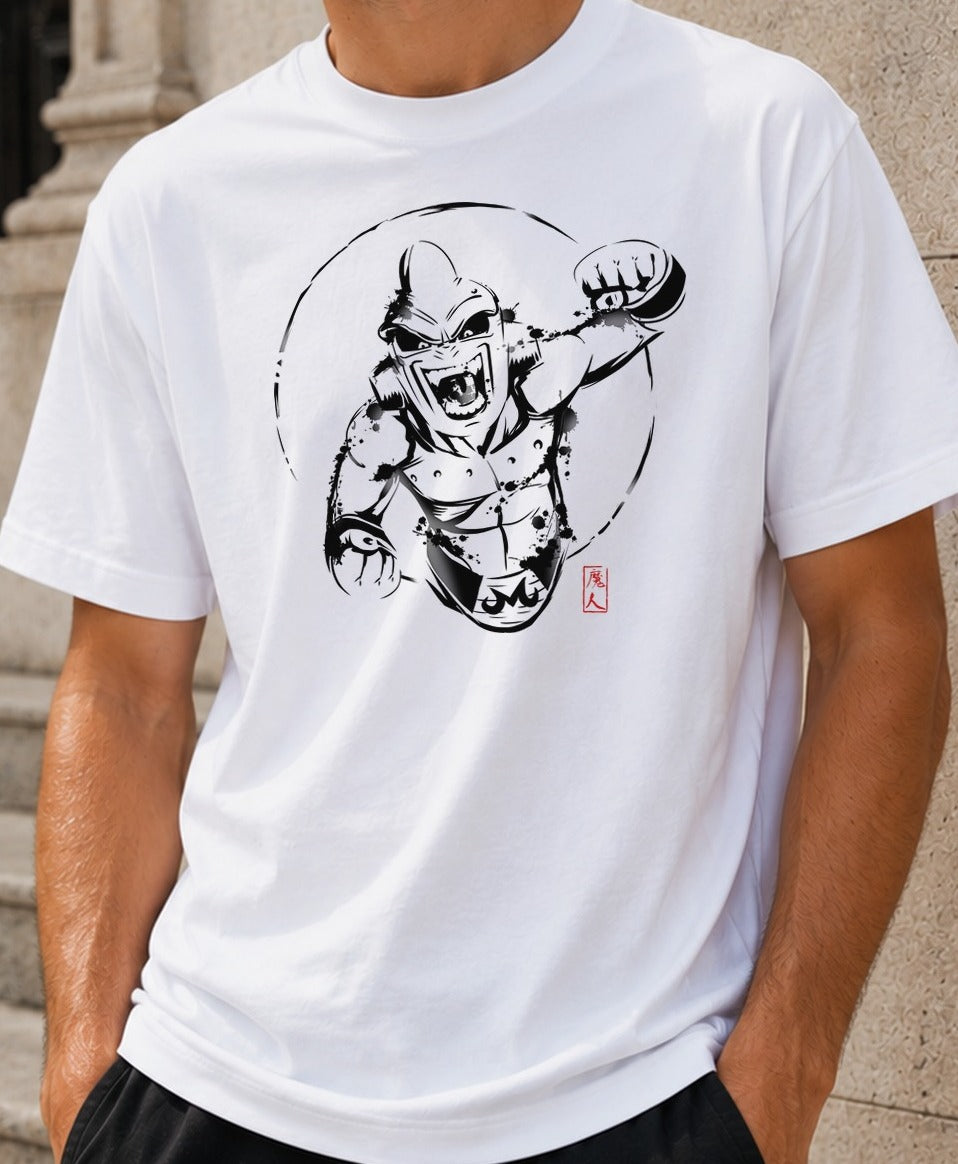Camiseta Demon Warrior – Guerrero Majin de Dragon Ball (blanca)