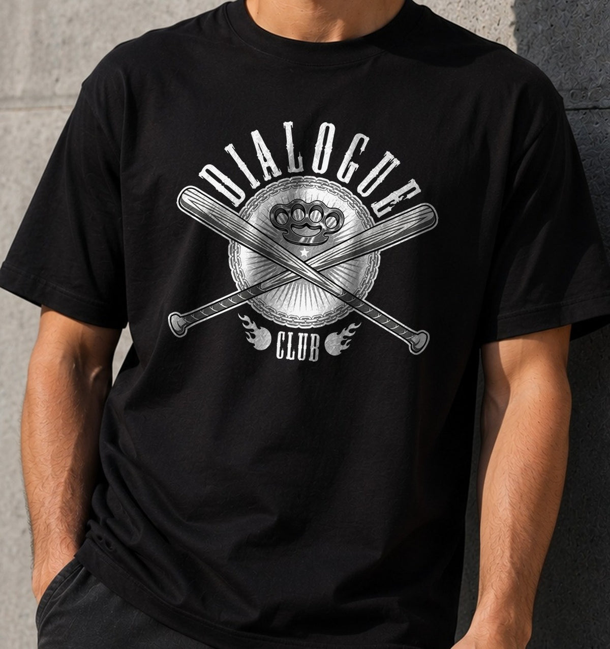 Camiseta Dialogue Club – Humor Gamberro (negra)