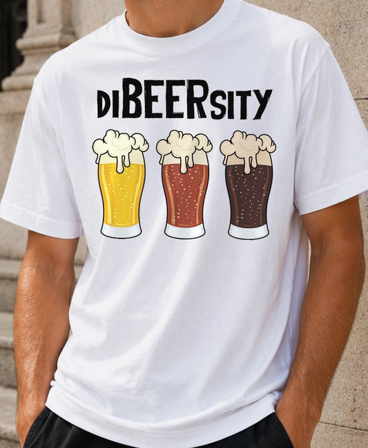 Camiseta Dibeersity – Regalo para amantes de la cerveza (blanca)