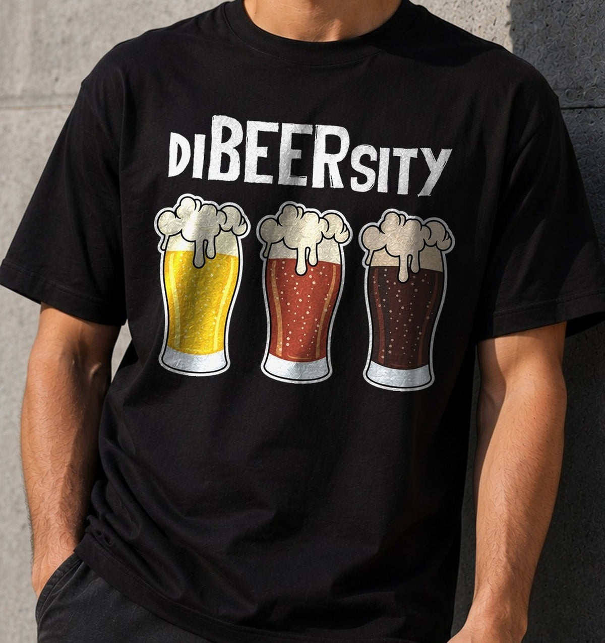 Camiseta Dibeersity – Regalo para amantes de la cerveza (negra)