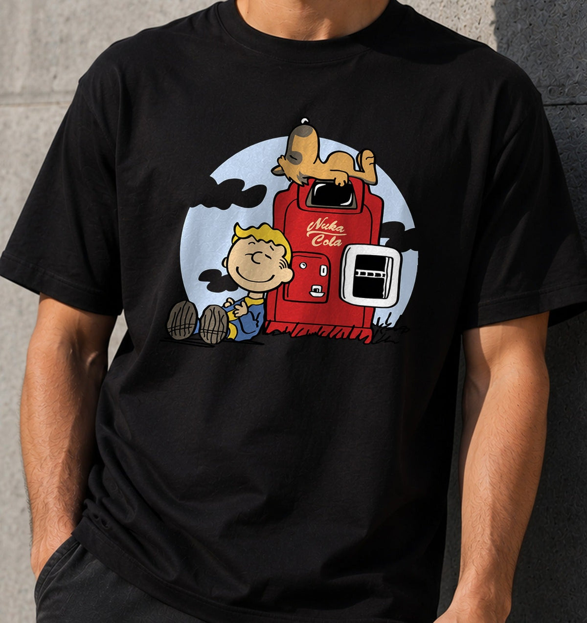 Camiseta Dogmuts – Cómic Clásico y Videojuego Postapocalíptico (negra)