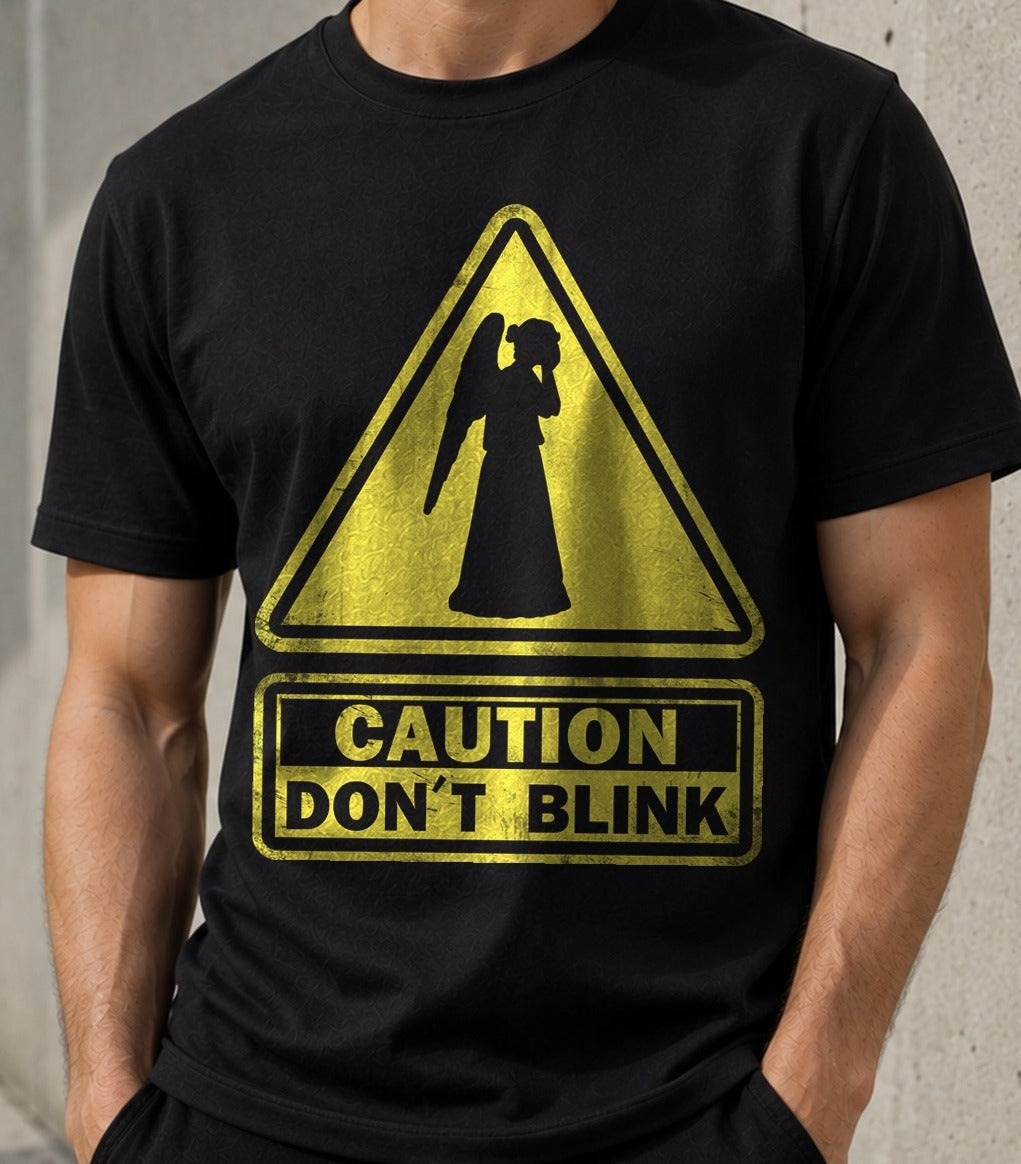 Camiseta Don't Blink – Ángel Llorón de Doctor Who (negra)