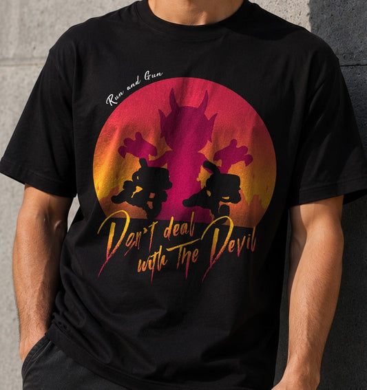 Camiseta Don't Deal With the Devil – Cuphead (negra)