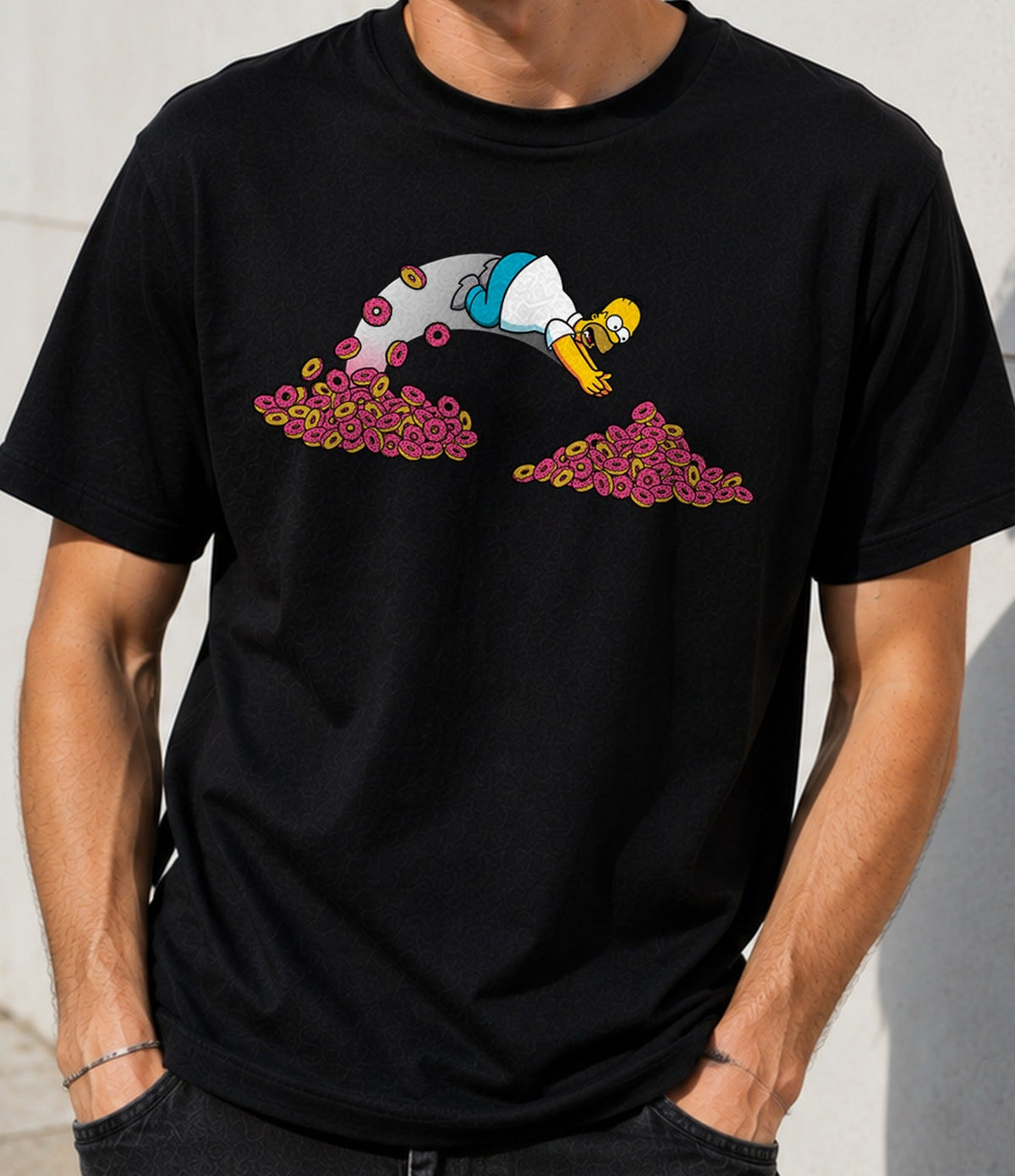 Camiseta Donut Lover – Adicto a las Rosquillas (negra)