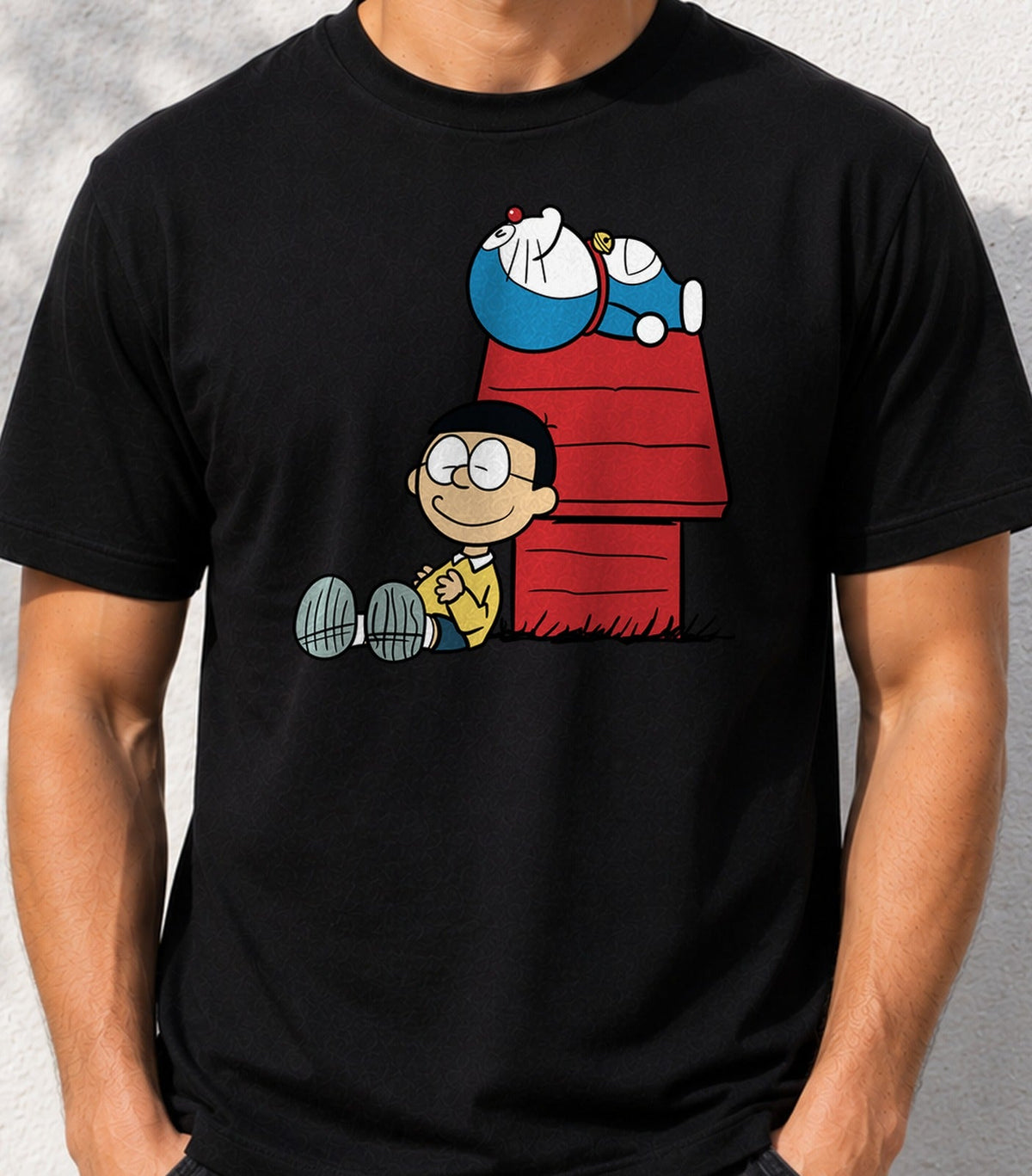 Camiseta Doraenuts – Gato Cósmico y Cómic Clásico (negra)