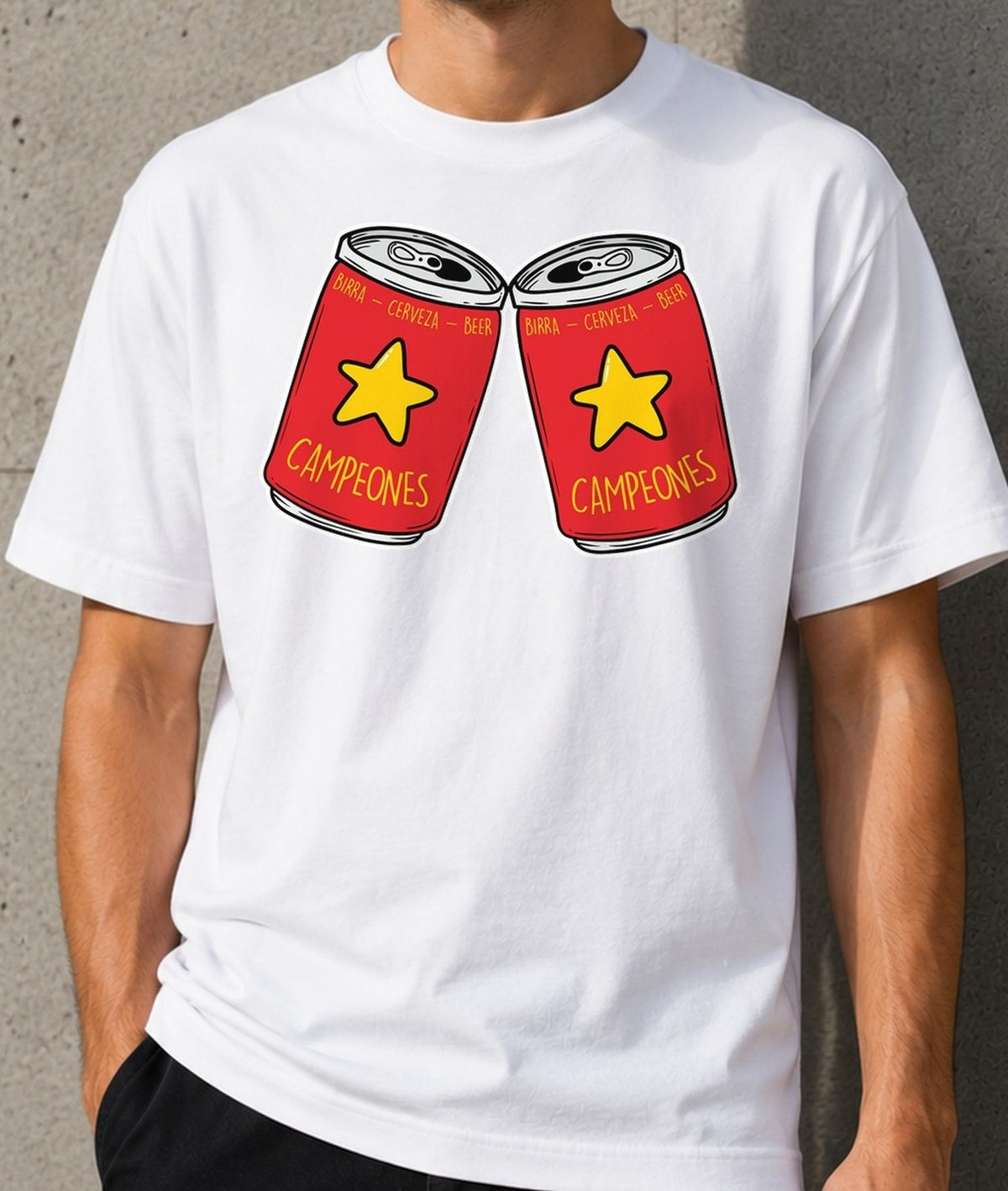 Camiseta Dos Estrellas – Regalo para Cerveceros (blanca)