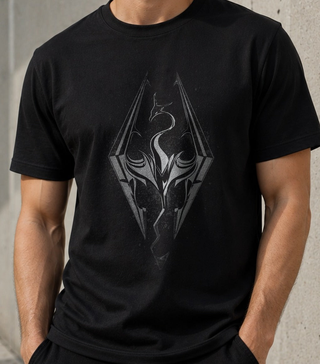 Camiseta Dragon Hunter – Skyrim (negra)