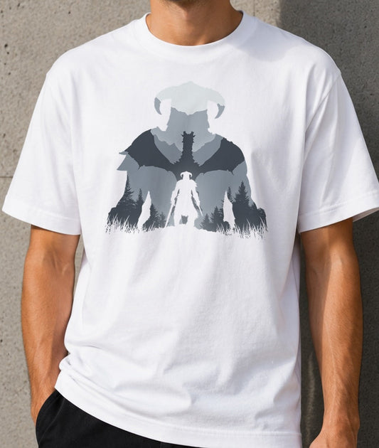 Camiseta Dragonborn – Skyrim (blanca)