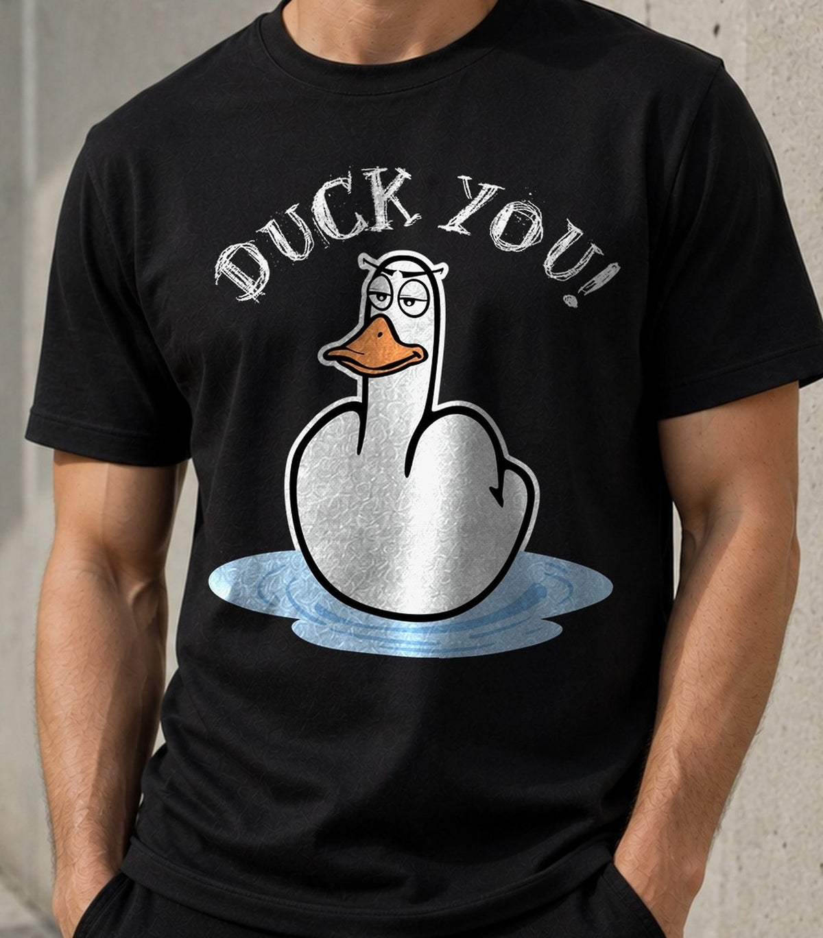 Camiseta Duck You – Regalo Humor Gamberro (negra)