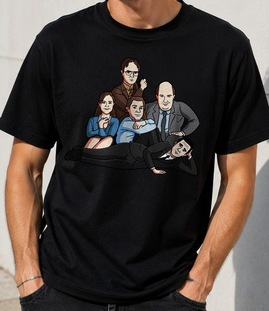 Camiseta Dunder Mifflin Club – Comedia de Oficina (negra)