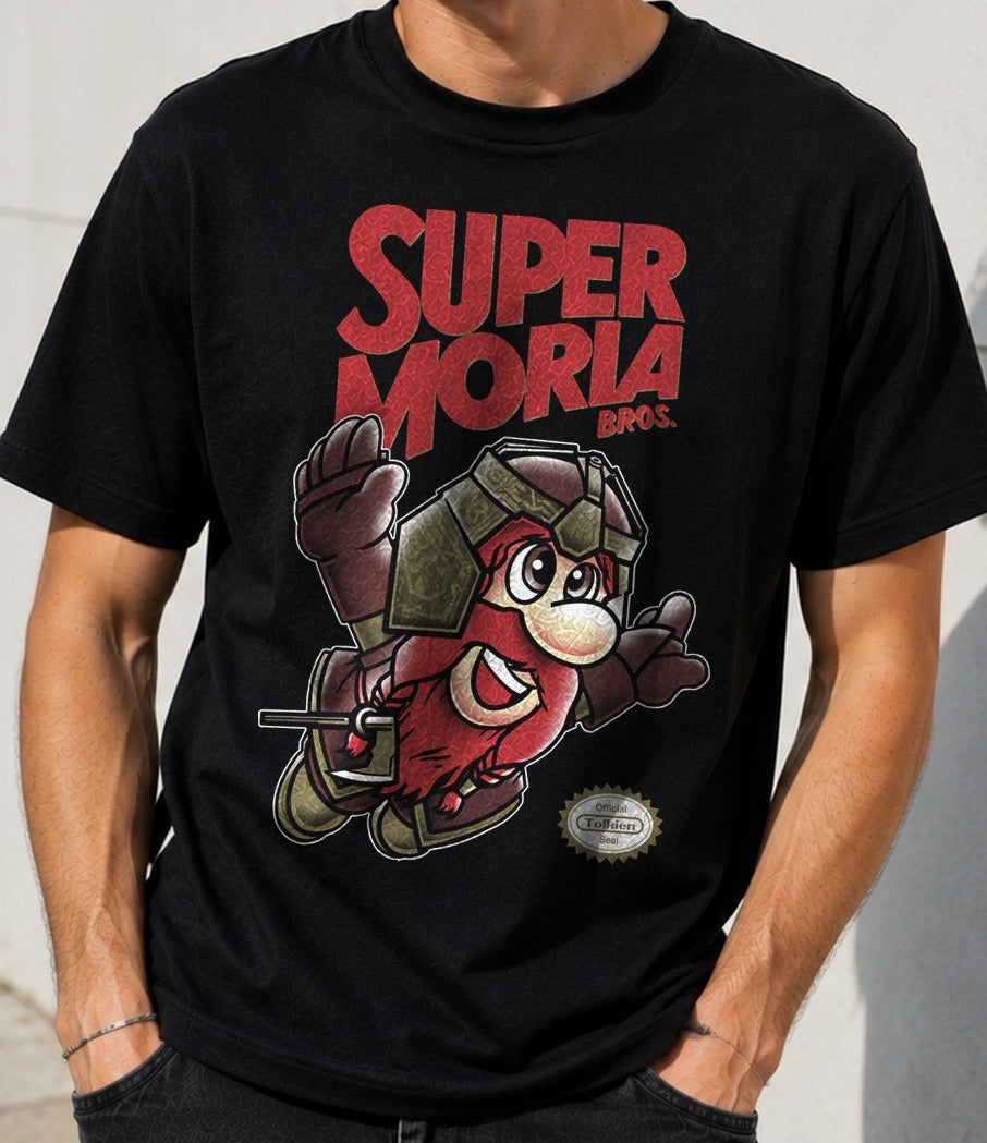 Camiseta Dwarf Warrior – Super Mario Bros y El Señor de los Anillos (negra)