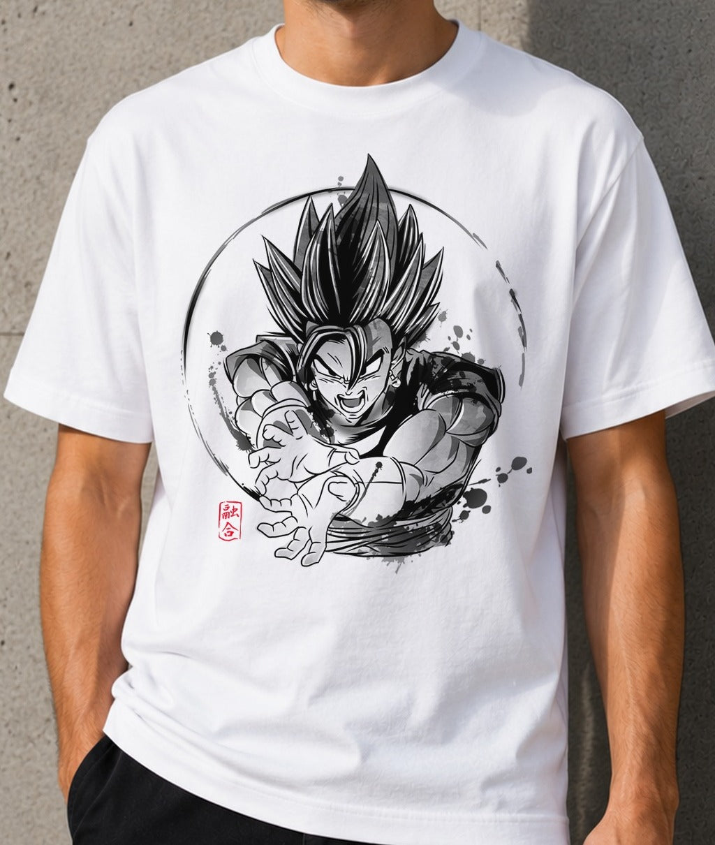 Camiseta Earring Fusion – Vegito de Dragon Ball (blanca)