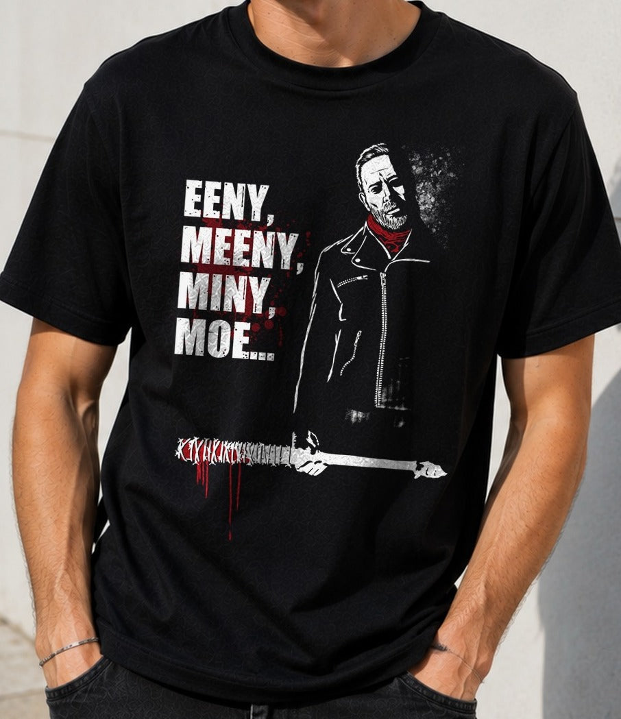 Camiseta Eeny, meeny – Negan de The Walking Dead (negra)