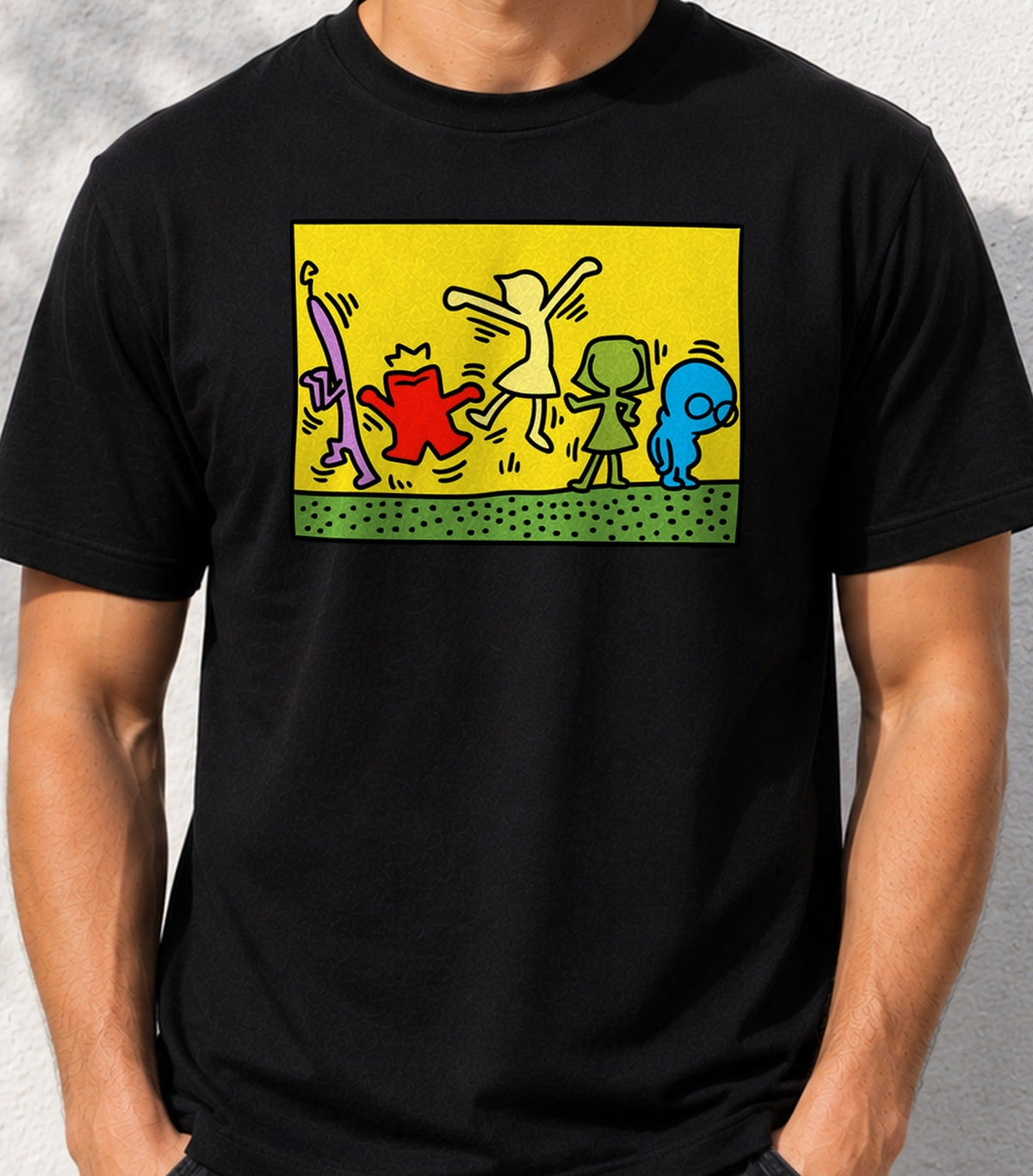 Camiseta Emotions Pop – Emociones en Estilo Pop Art (negra)