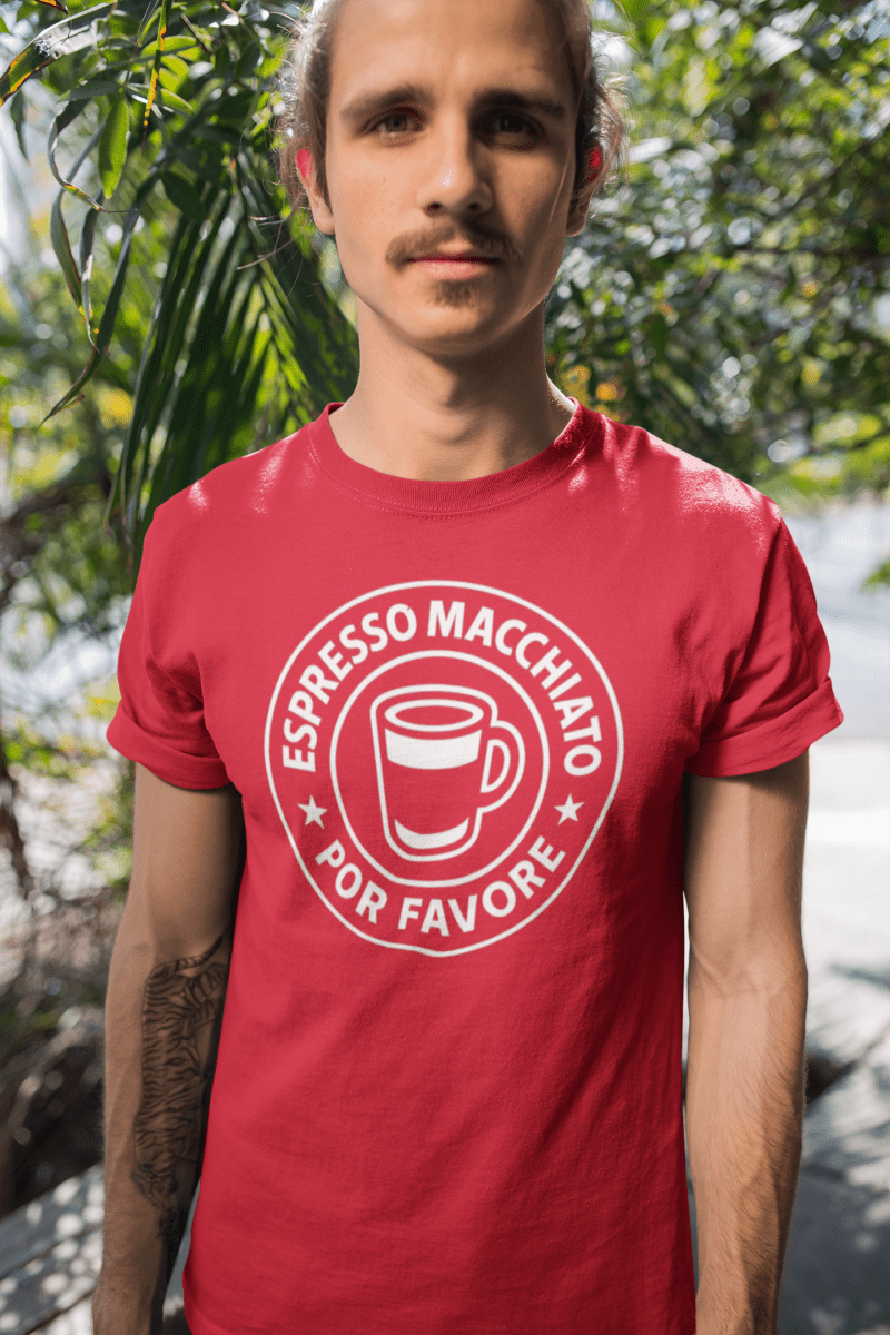 Camiseta Espresso Macchiato Por Favore - El Cajón Friki