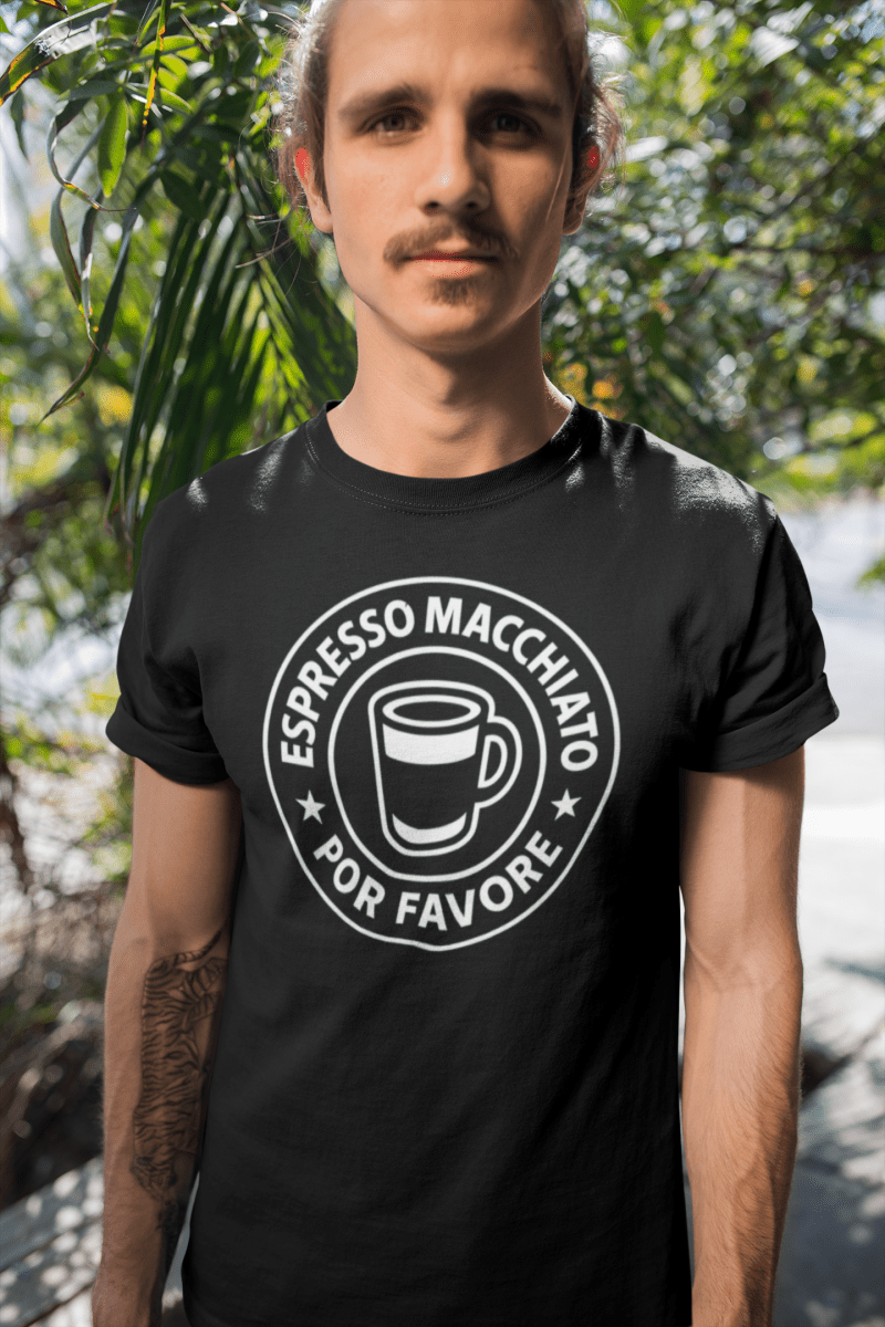Camiseta Espresso Macchiato Por Favore - El Cajón Friki