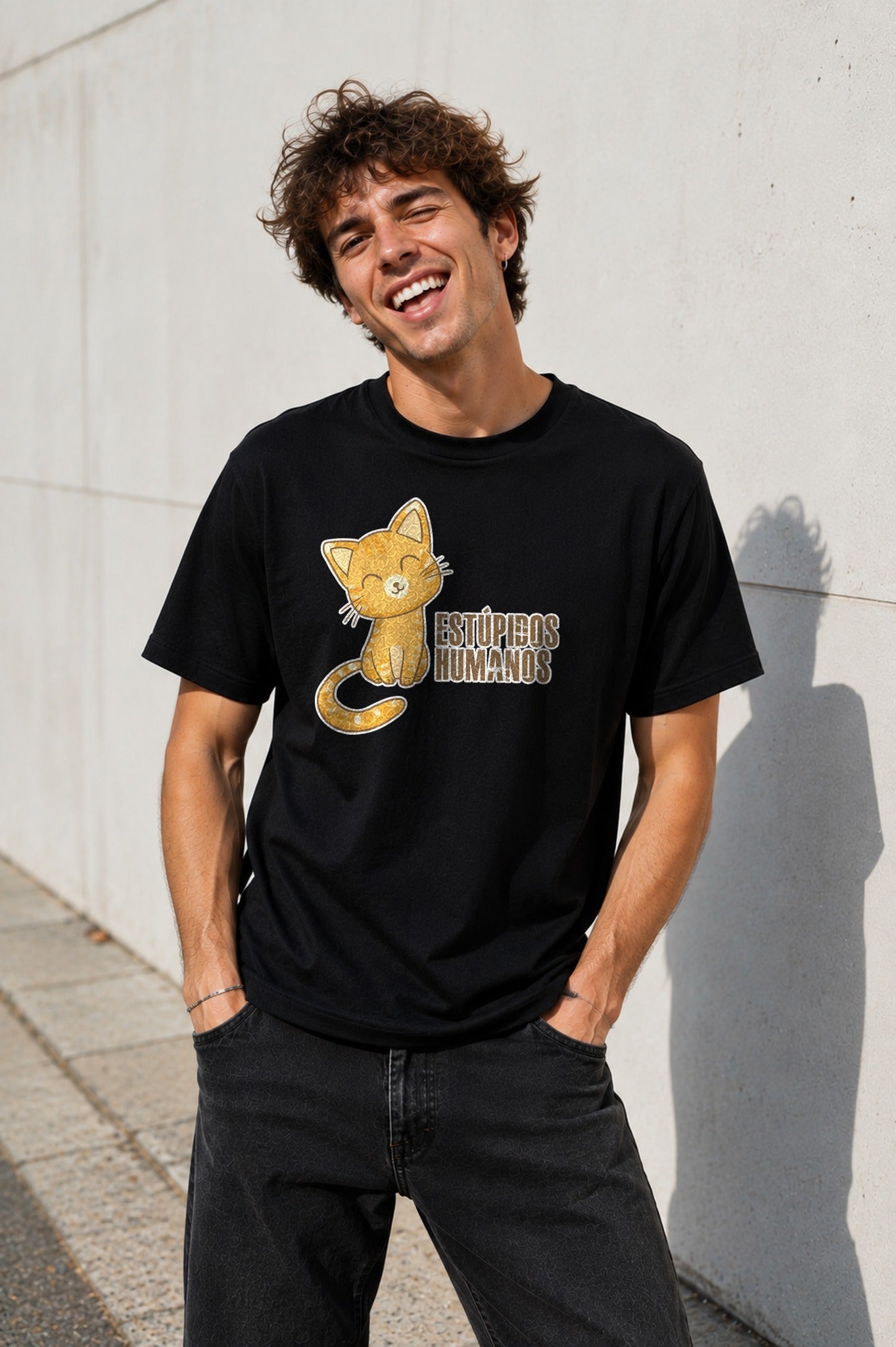 Camiseta con el diseño Estúpidos Humanos – Regalo para amantes de los gatos, de Paranoia Records