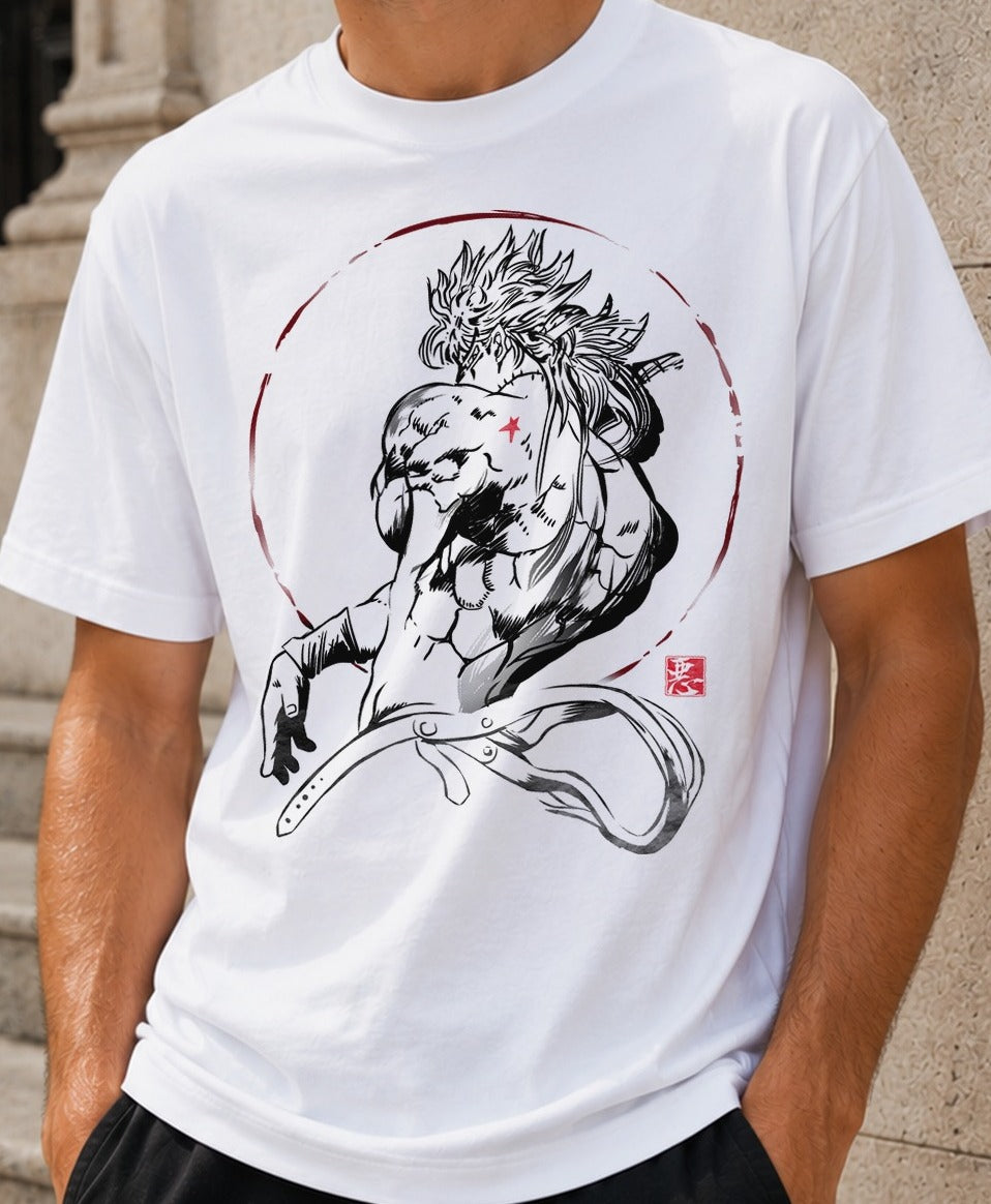 Camiseta Evil Incarnate – Akuma de Street Fighter (blanca)