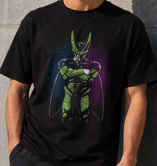 Camiseta Evil Perfect – Villano Bioorgánico de Anime (negra)