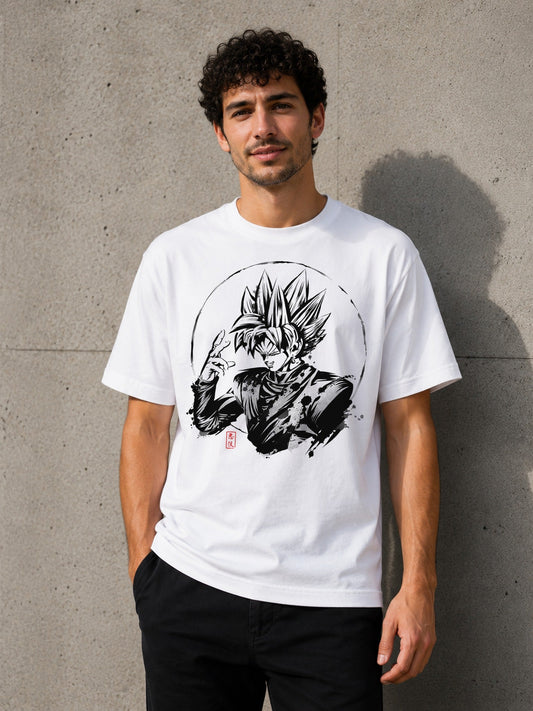 Camiseta Evil Version – Goku Black de Dragon Ball Super (blanca)