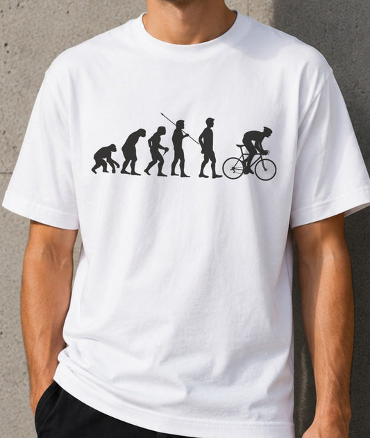 Camiseta Evolución Cycling – Regalo para Ciclistas (blanca)