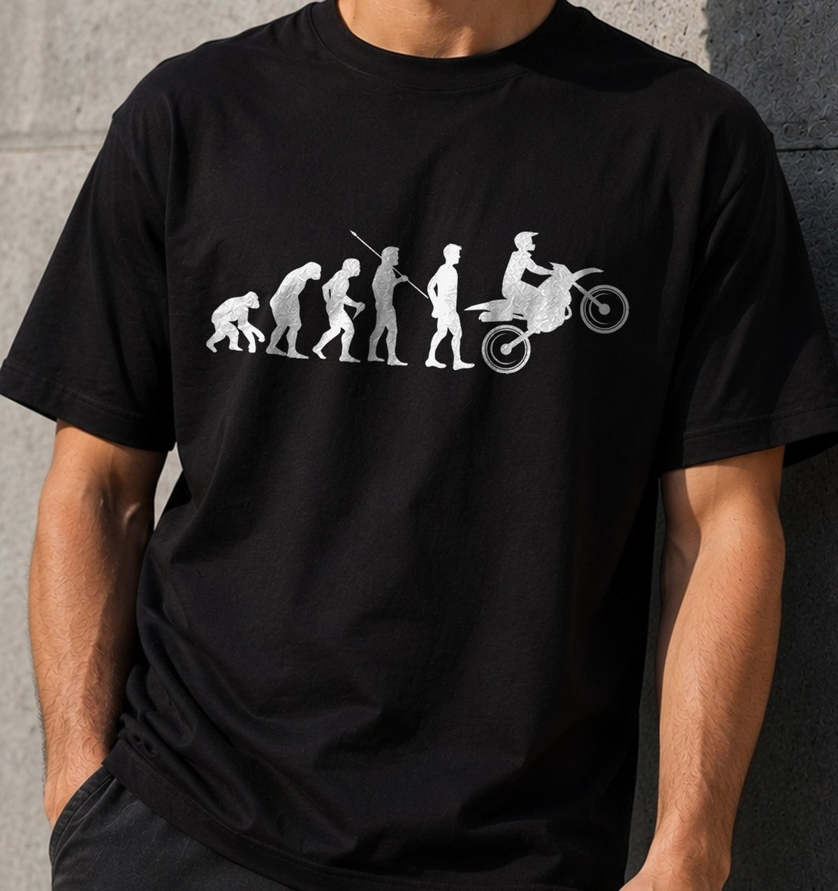 Camiseta Evolución Motocross – Regalo para moteros (negra)