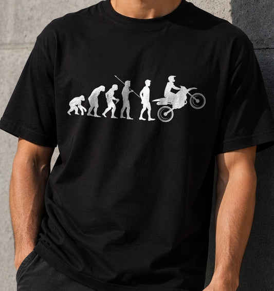 Camiseta Evolución Motocross – Regalo para moteros (negra)
