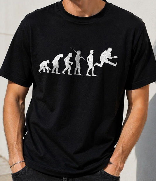 Camiseta Evolución Rock – Regalo para amantes del rock (negra)