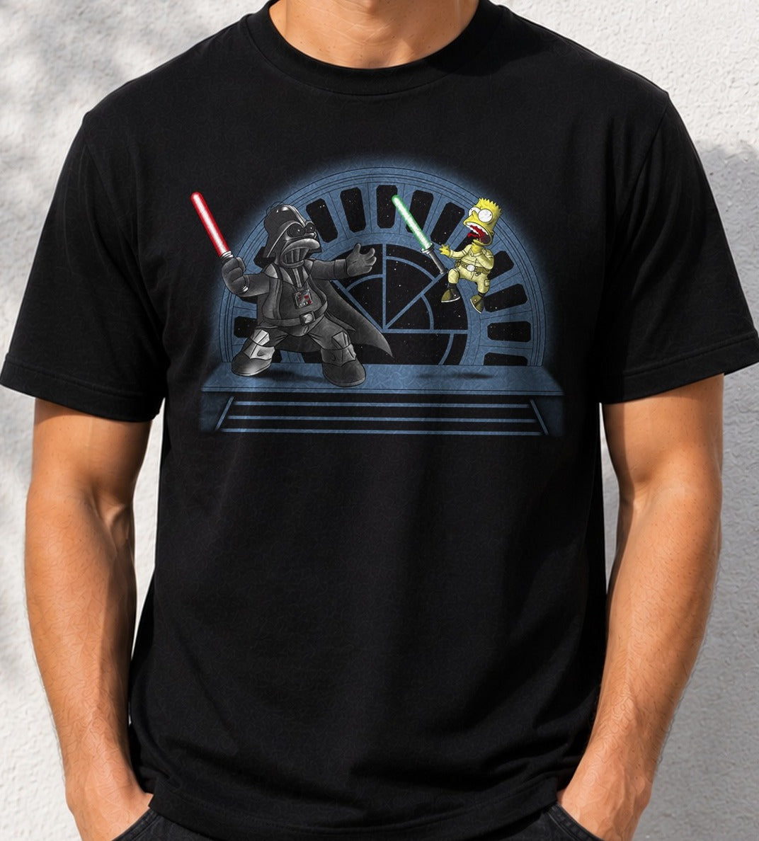 Camiseta Family Issues – Simpson estilo Star Wars (negra)