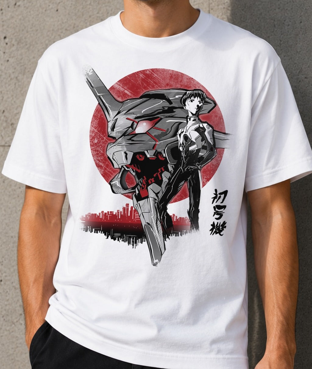 Camiseta First Unit – Neon Genesis Evangelion (blanca)