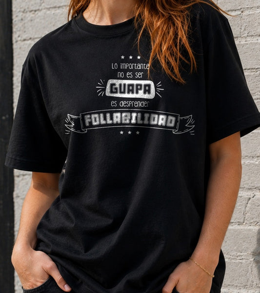 Camiseta Follabilidad – Regalo con humor para ellas (negra)