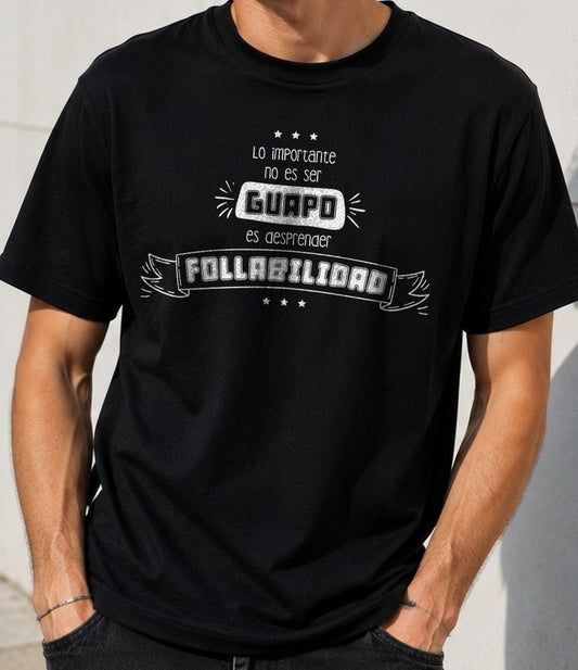 Camiseta Follabilidad – Regalo Gamberro para Amigos (negra)