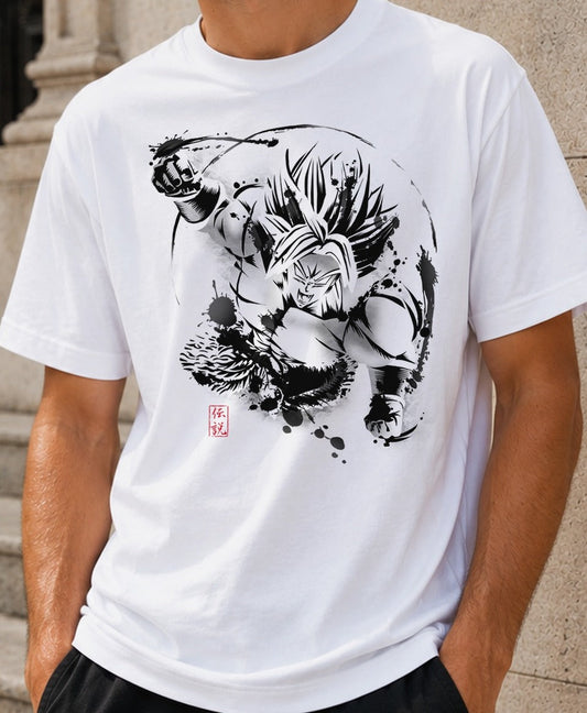 Camiseta Full power Legendary – Broly de Dragon Ball Z (blanca)
