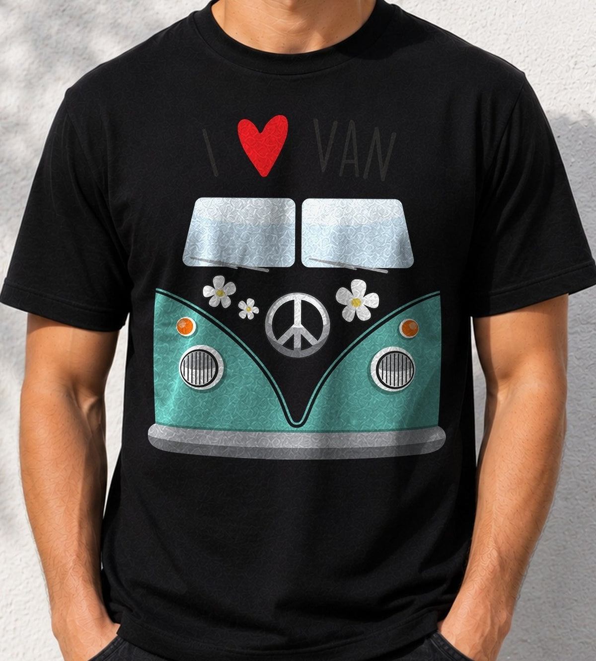 Camiseta La Furgo Hippie – Amantes de las Furgonetas Vintage (negra)