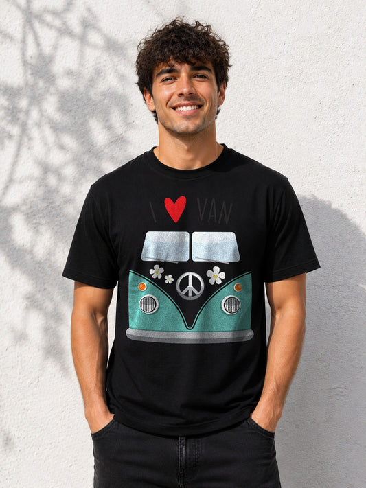Camiseta La furgo hippie (negra)