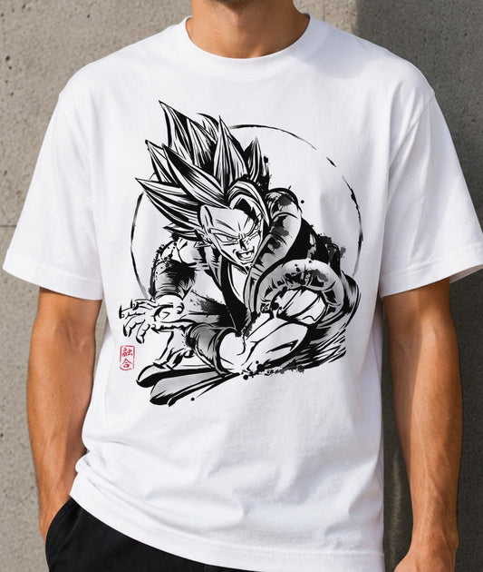 Camiseta Fusion Power – Gogeta de Dragon Ball Z (blanca)