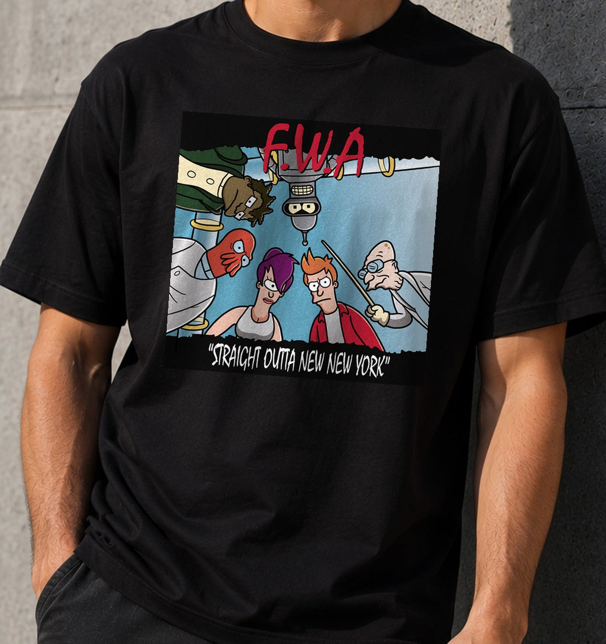 Camiseta Future with attitude – Animación Adulta de los 2000 (negra)