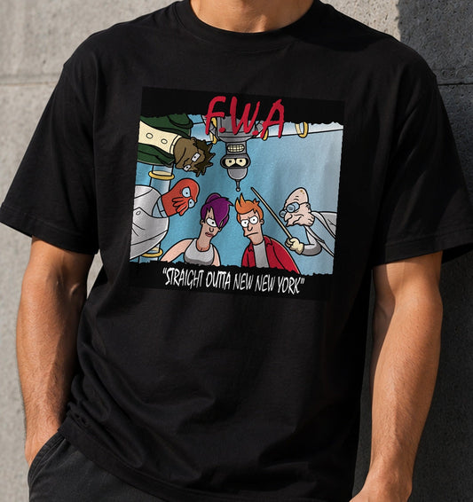 Camiseta Future with attitude – Animación Adulta de los 2000 (negra)