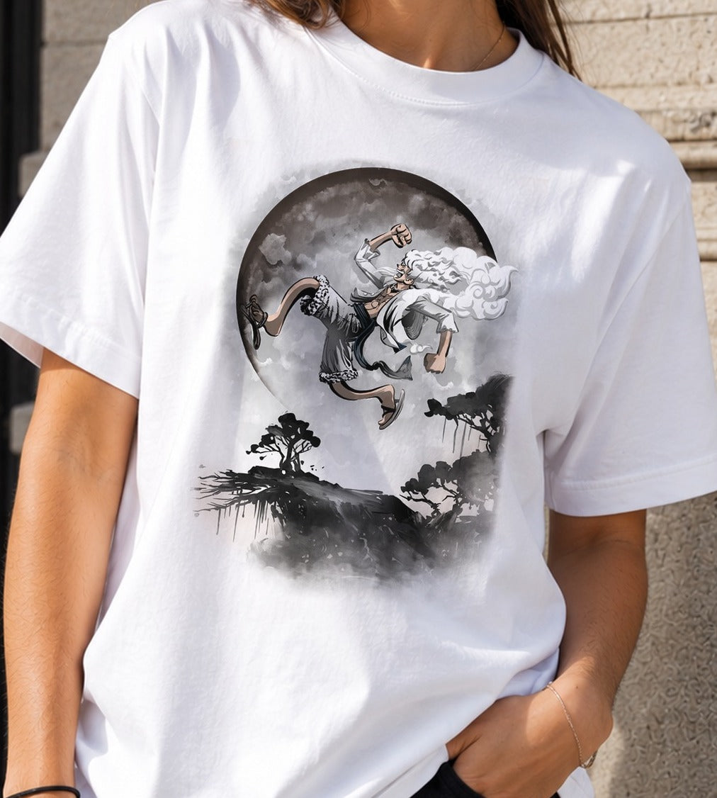 Camiseta Gear 5 Under the Moon – One Piece (blanca)