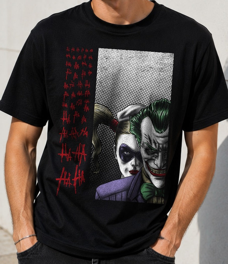 Camiseta Give Yourself to the Madness – Joker y Harley Quinn (negra)