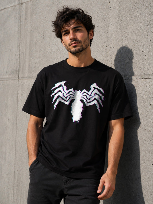Camiseta Glitch Symbiote – Venom (negra)