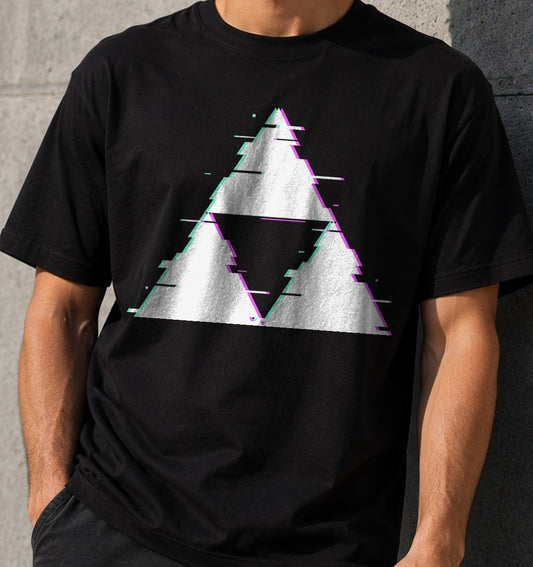 Camiseta Glitch Triforce – The Legend of Zelda (negra)