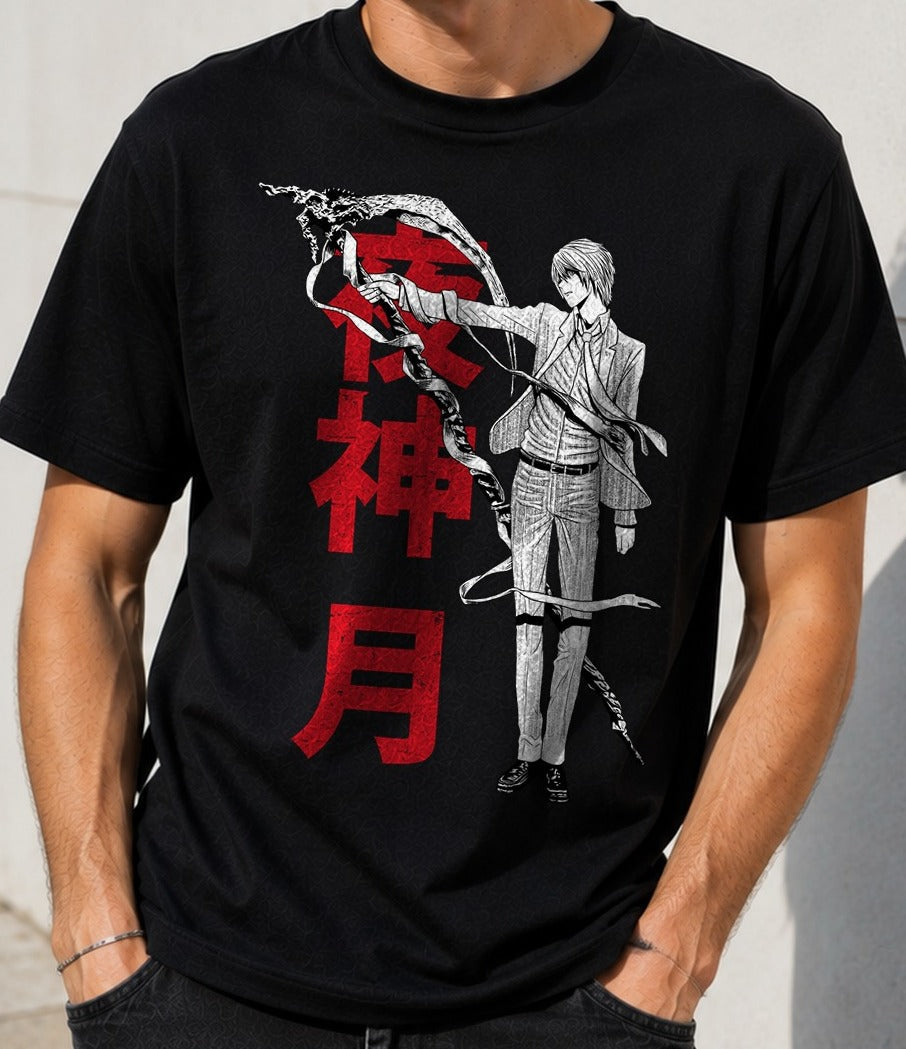 Camiseta God of the New World – Light Yagami de Death Note (negra)