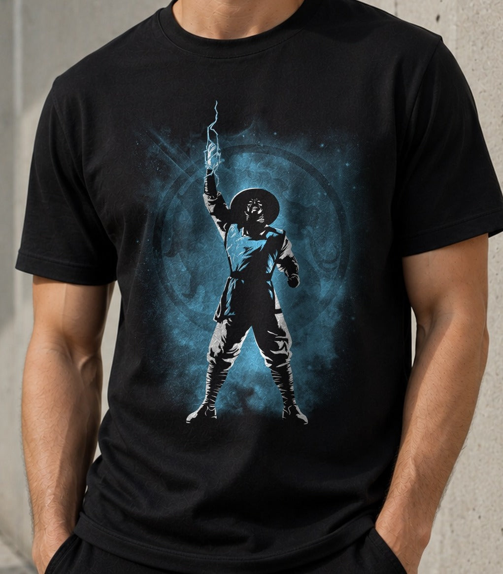 Camiseta God of Thunder – Raiden de Mortal Kombat (negra)
