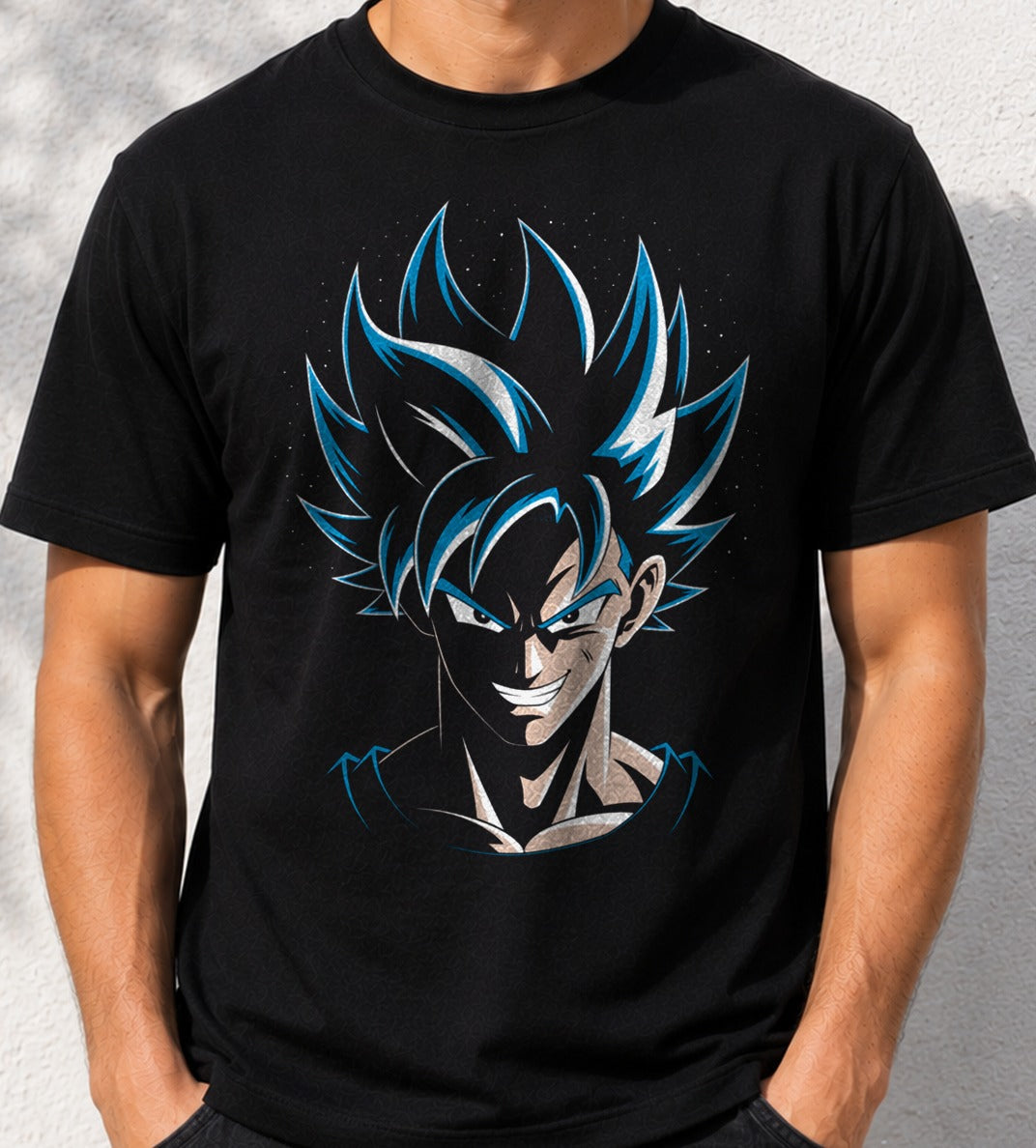Camiseta Goku – Dragon Ball Super Saiyan Blue (negra)