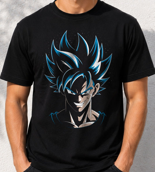Camiseta Goku – Dragon Ball Super Saiyan Blue (negra)