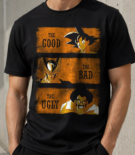 Camiseta Good Bad Ugly DBZ – Dragon Ball Z (negra)