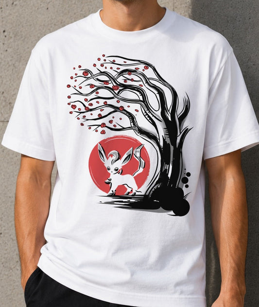 Camiseta Grass Type Under The Tree – Leafeon de Pokémon (blanca)